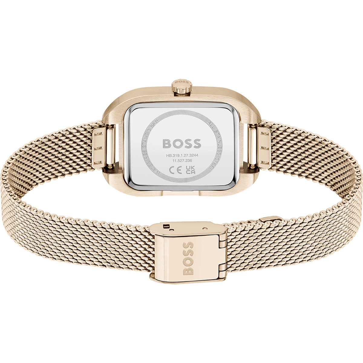 Montre BOSS Business femme bracelet acier doré rose - vue 3