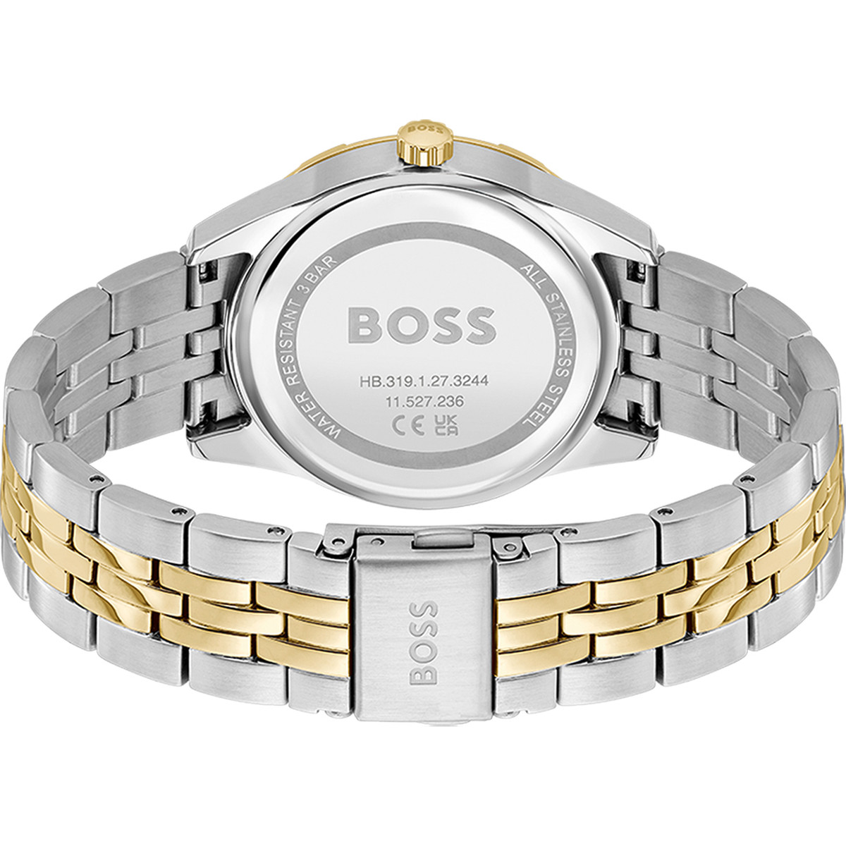 Montre BOSS Sport Lux femme bracelet acier bicolore jaune - vue 3
