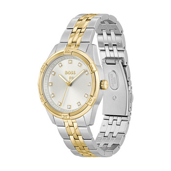 Montre BOSS Sport Lux femme bracelet acier bicolore jaune