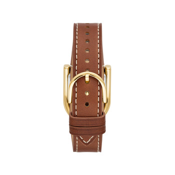 Montre FOSSIL Harwell femme acier doré bracelet cuir marron