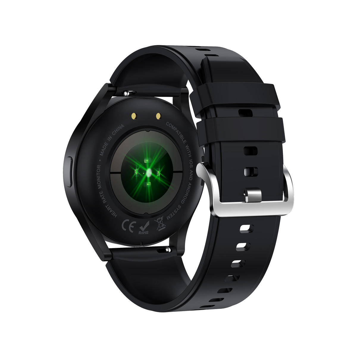 Montre SMARTY 2.0 race mixte connecté métal noir bracelet silicone noir - vue 3