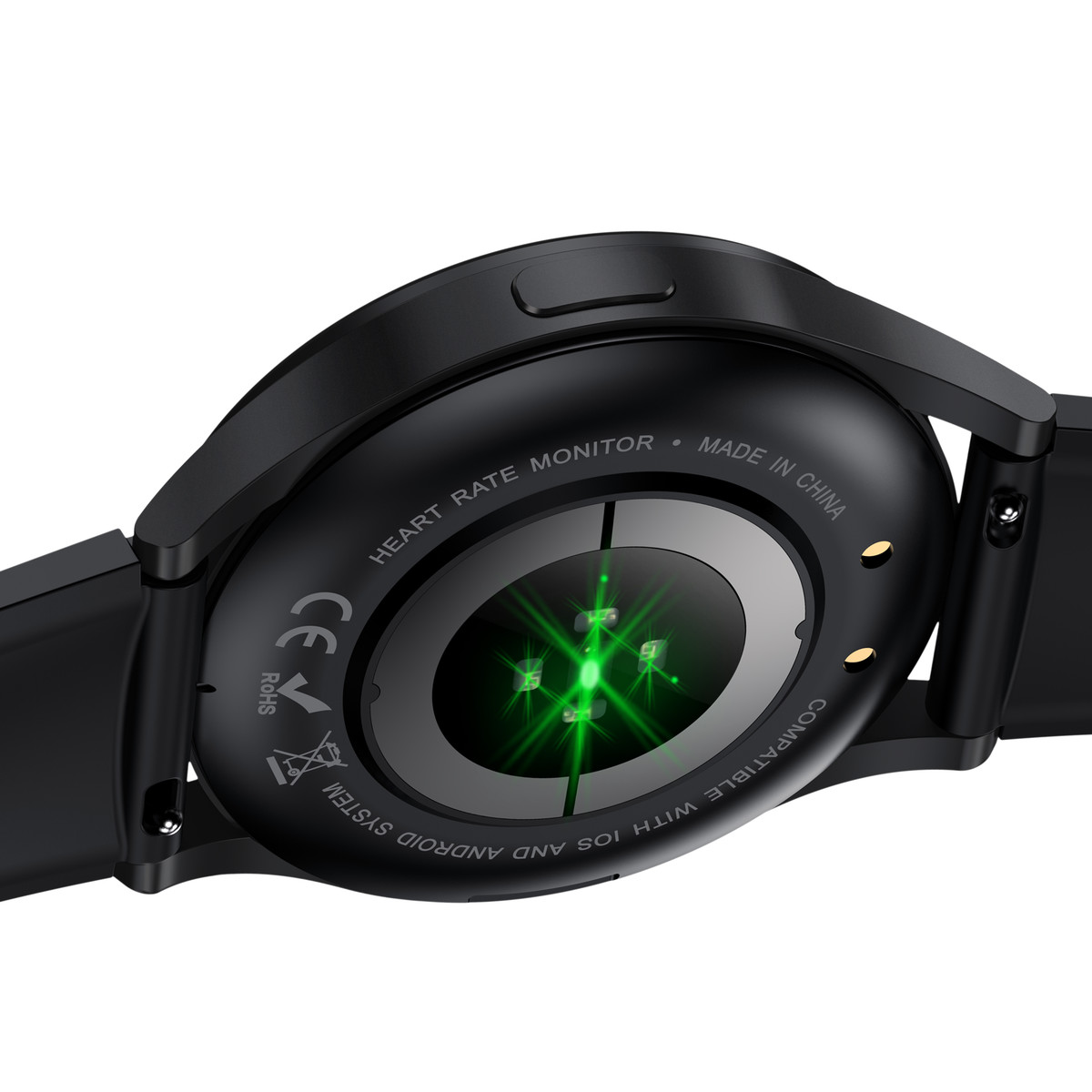 Montre SMARTY 2.0 race mixte connecté métal noir bracelet silicone noir - vue D2
