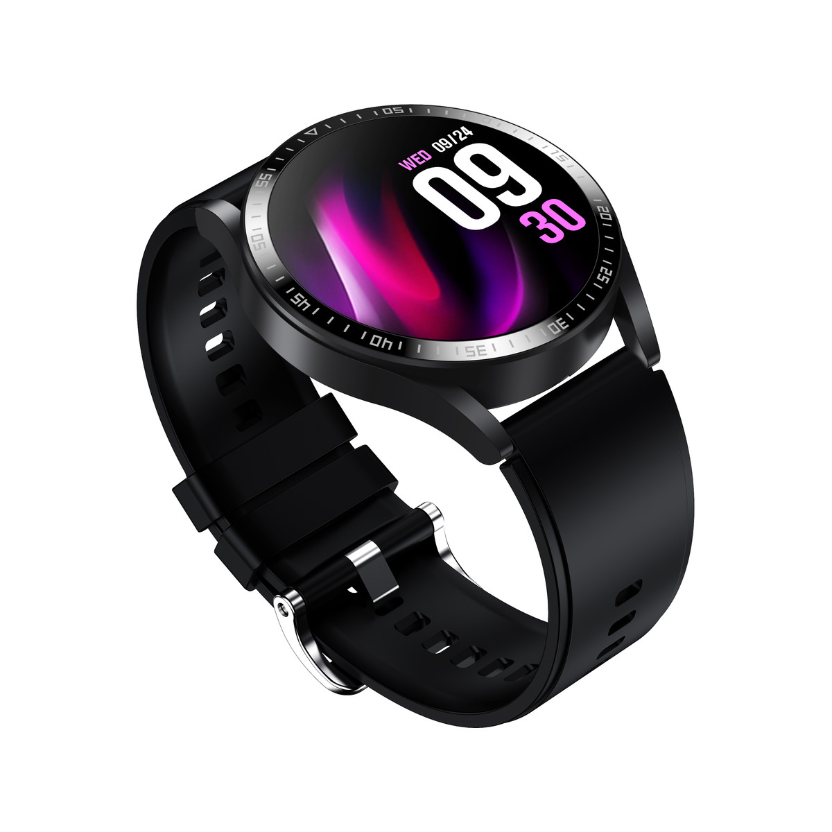 Montre SMARTY 2.0 race mixte connecté métal noir bracelet silicone noir - vue D5