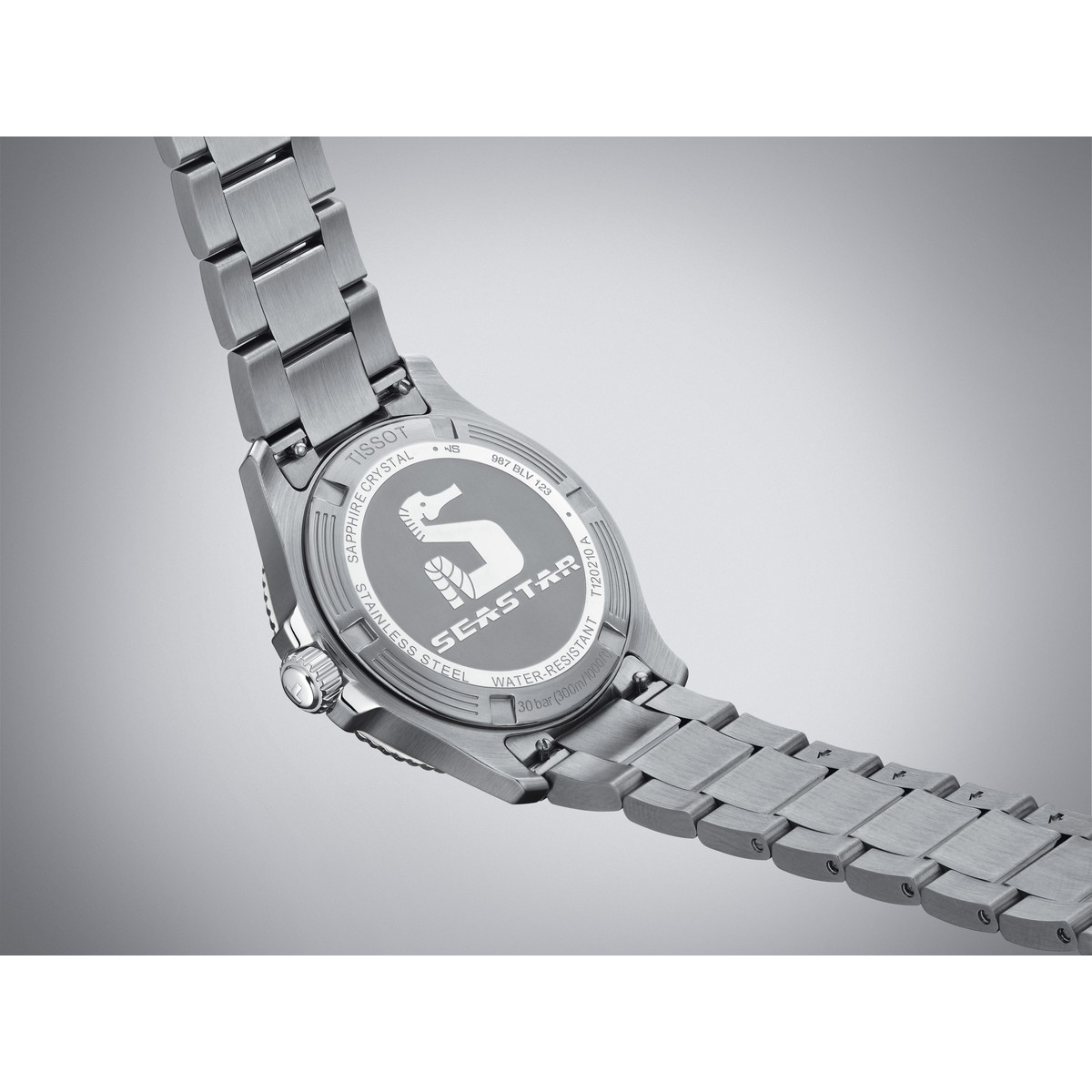 Montre TISSOT T-SPORT SEASTAR 1000 mixte cadran noir bracelet acier inoxydable - vue D2