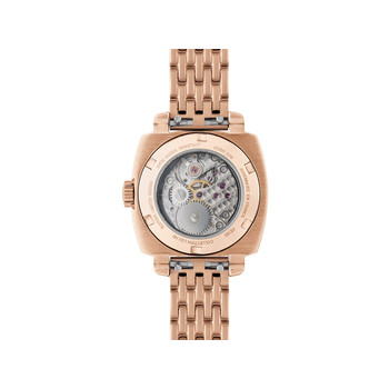 Montre HUMBERT-DROZ hd lou femme mecanique, bracelet acier doré jaune