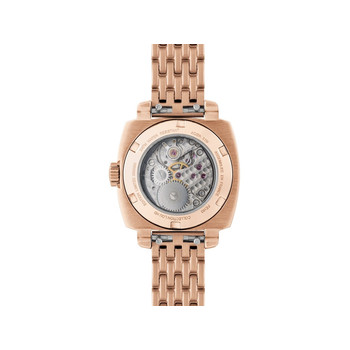 Montre HUMBERT-DROZ hd lou femme mecanique, bracelet acier rose