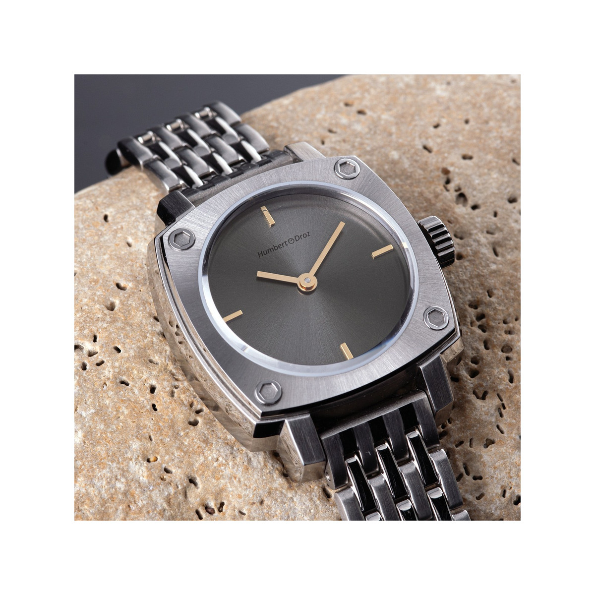 Montre HUMBERT-DROZ hd lou femme mecanique, bracelet acier - vue 2