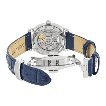 Montre MATY GM automatique cadran bleu bracelet cuir bleu