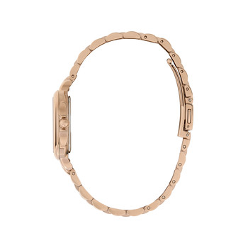 Montre OLIVIA BURTON grosvenor femme analogique, bracelet acier doré rose