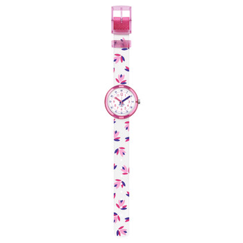 Montre FLIK FLAK MARINETTE enfant plastique biosourcé bracelet pet recyclé blanc