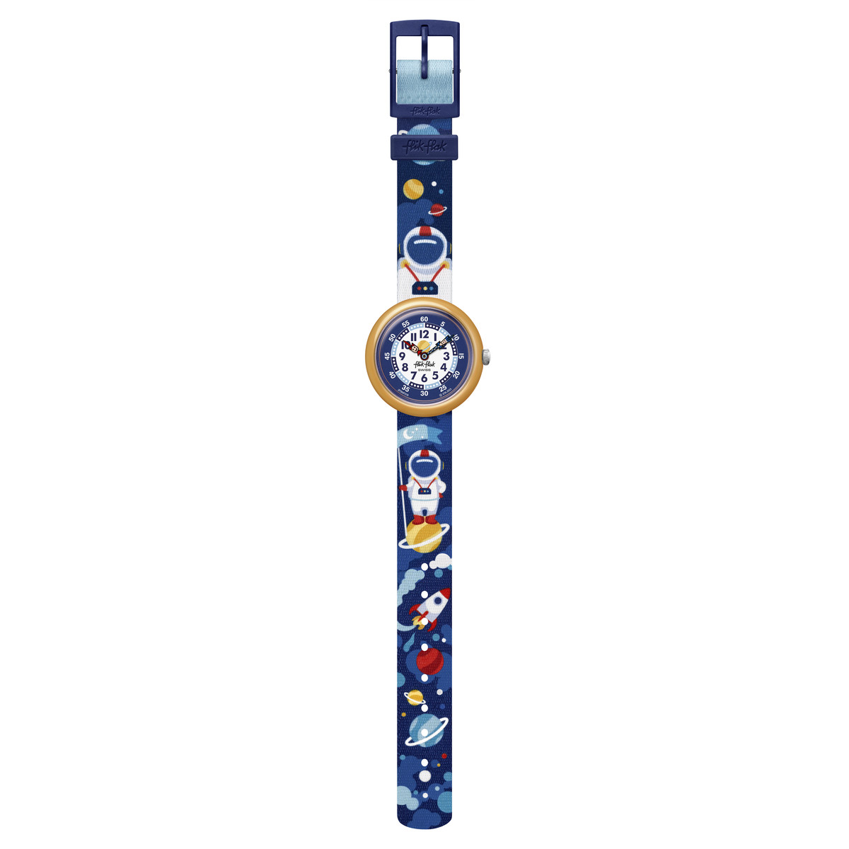 Montre FLIK FLAK ASTRODREAMS enfant plastique biosourcé bracelet pet recyclé bleu - vue D1