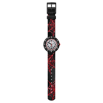 Montre Flik Flak Shine Bright Webaxus enfant plastique biosourcé bracelet silicone noir