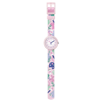 Montre Flik Flak Future dreams Art Lover enfant plastique biosourcé bracelet PET recyclé rose