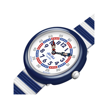 Watch Flik Flak Color my life Little boat child biosourced plastic recycled PET strap blue