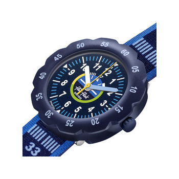 Montre Flik Flak Future dreams Take off enfant plastique biosourcé bracelet PET recyclé bleu