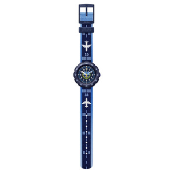 Montre Flik Flak Future dreams Take off enfant plastique biosourcé bracelet PET recyclé bleu