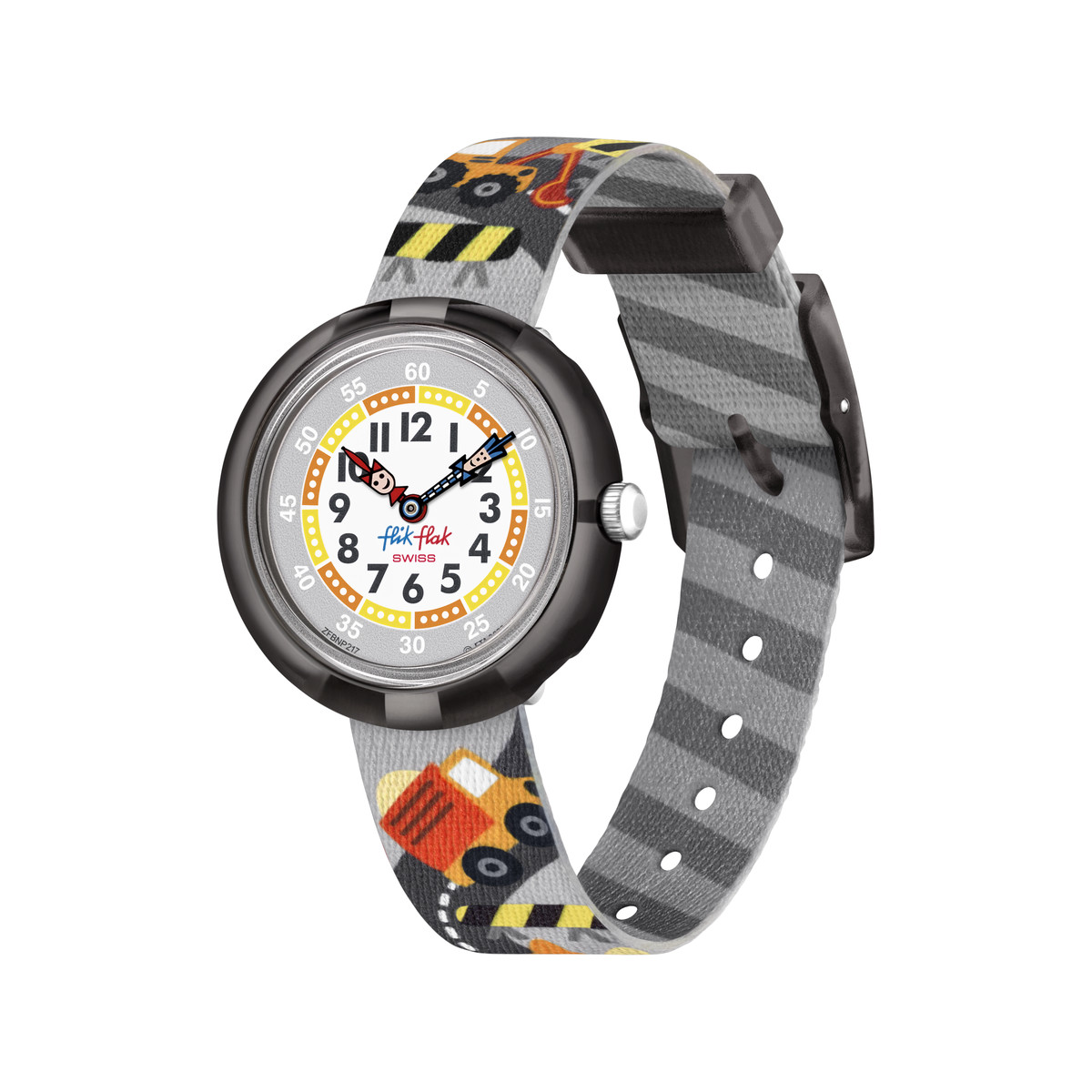 Montre FLIK FLAK Future dreams Build it up enfant plastique biosourcé bracelet PET recyclé gris