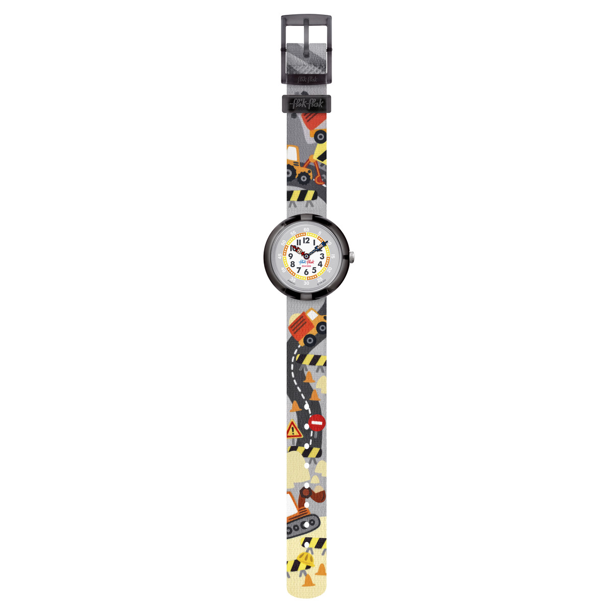 Montre FLIK FLAK Future dreams Build it up enfant plastique biosourcé bracelet PET recyclé gris - vue D1