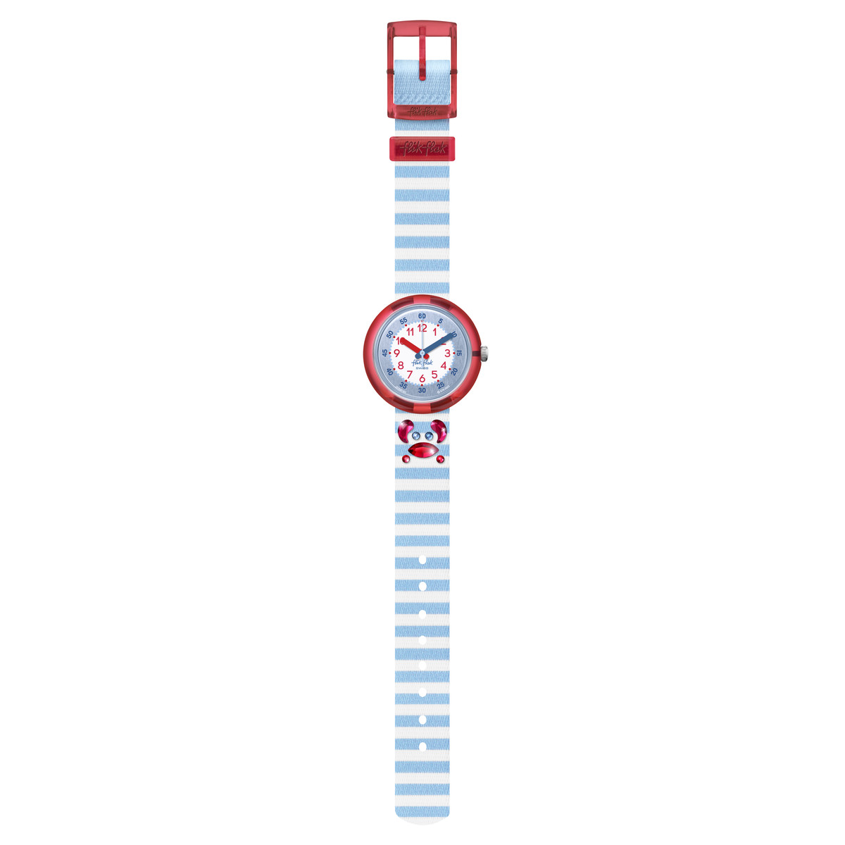 Montre FLIK FLAK Shine bright Shining crab enfant plastique biosourcé bracelet PET recyclé bleu - vue D1