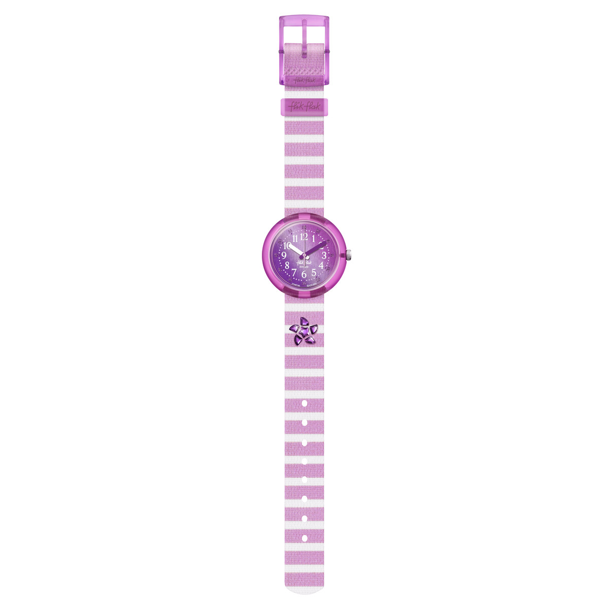 Montre FLIK FLAK Shine bright Shining seastar enfant plastique biosourcé bracelet PET recyclé rose - vue D1