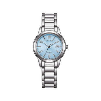 Montre CITIZEN platform femme eco-drive, bracelet acier inoxydable gris argent