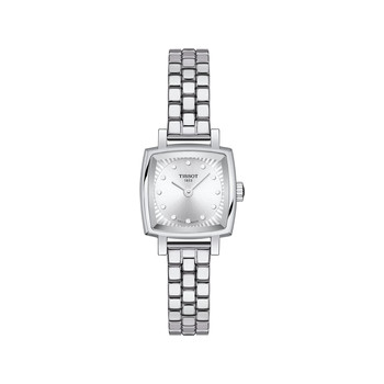 Montre TISSOT T-LADY LOVELY SQUARE femme cadran gris bracelet acier inoxydable