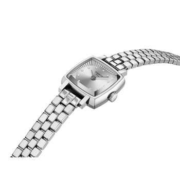 Montre TISSOT T-LADY LOVELY SQUARE femme cadran gris bracelet acier inoxydable