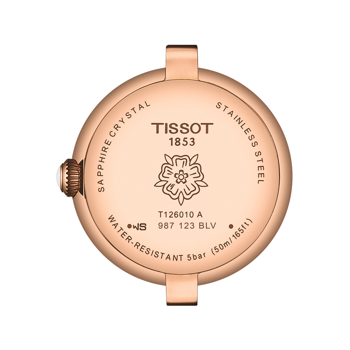 Montre TISSOT T-LADY BELLISSIMA femme cadran gris bracelet cuir brun - vue 3