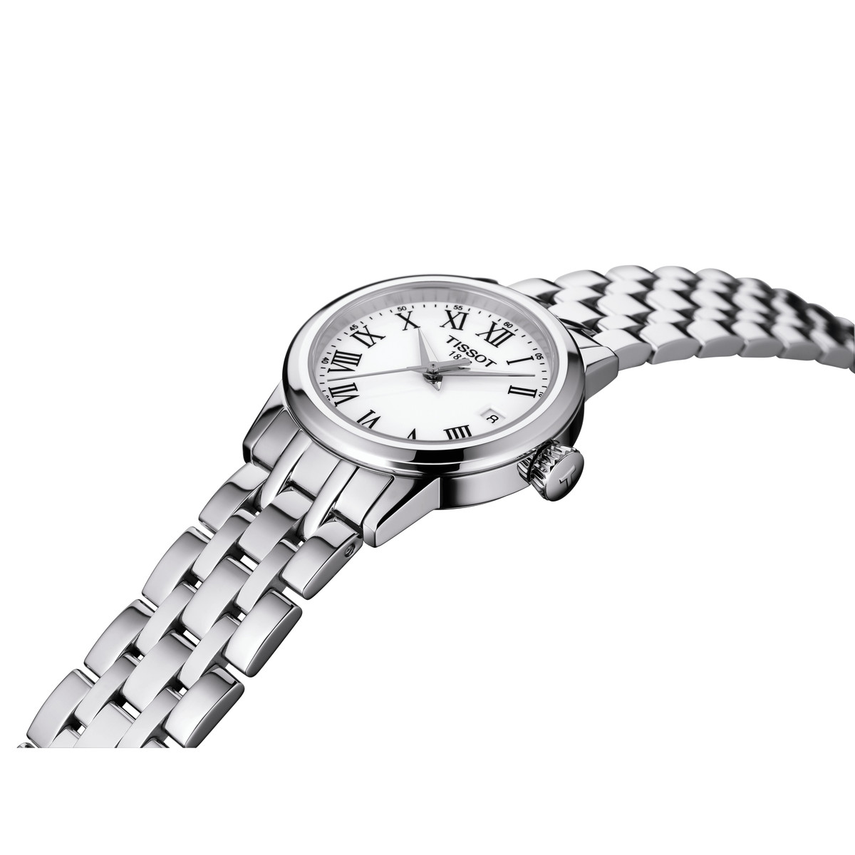 Montre TISSOT T-CLASSIC DREAM femme cadran blanc bracelet acier inoxydable - vue D1