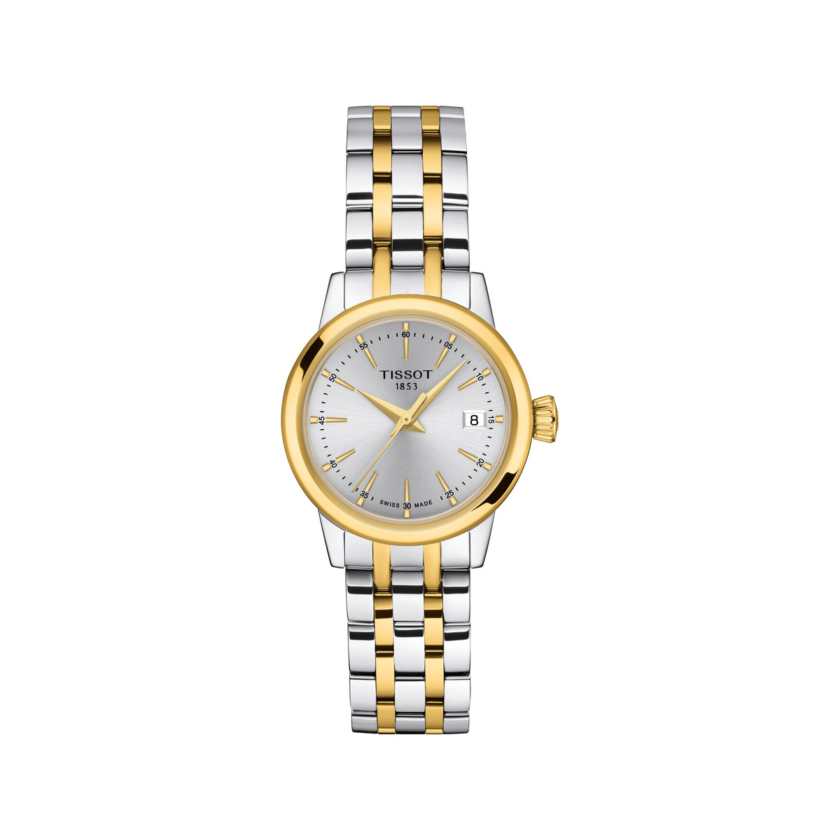 TISSOT T-CLASSIC DREAM ladies' watch grey dial two-tone gold stainless steel bracelet
