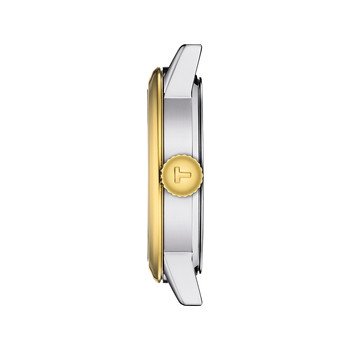 Montre TISSOT T-CLASSIC DREAM femme cadran gris bracelet acier inoxydable bicolore doré