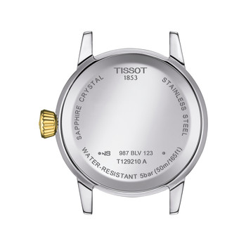 Montre TISSOT T-CLASSIC DREAM femme cadran gris bracelet acier inoxydable bicolore doré