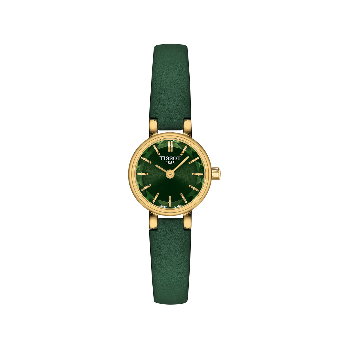 TISSOT T-LADY LOVELY ROUND ladies' watch green dial green leather strap