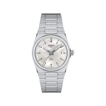 Montre TISSOT T-CLASSIC PRX femme cadran gris bracelet acier inoxydable