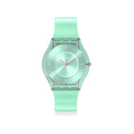 Montre SWATCH Skin Classic biosourced Pastelicious teal femme bracelet silicone vert