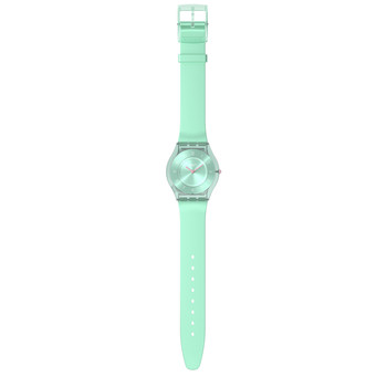 Montre SWATCH Skin Classic biosourced Pastelicious teal femme bracelet silicone vert