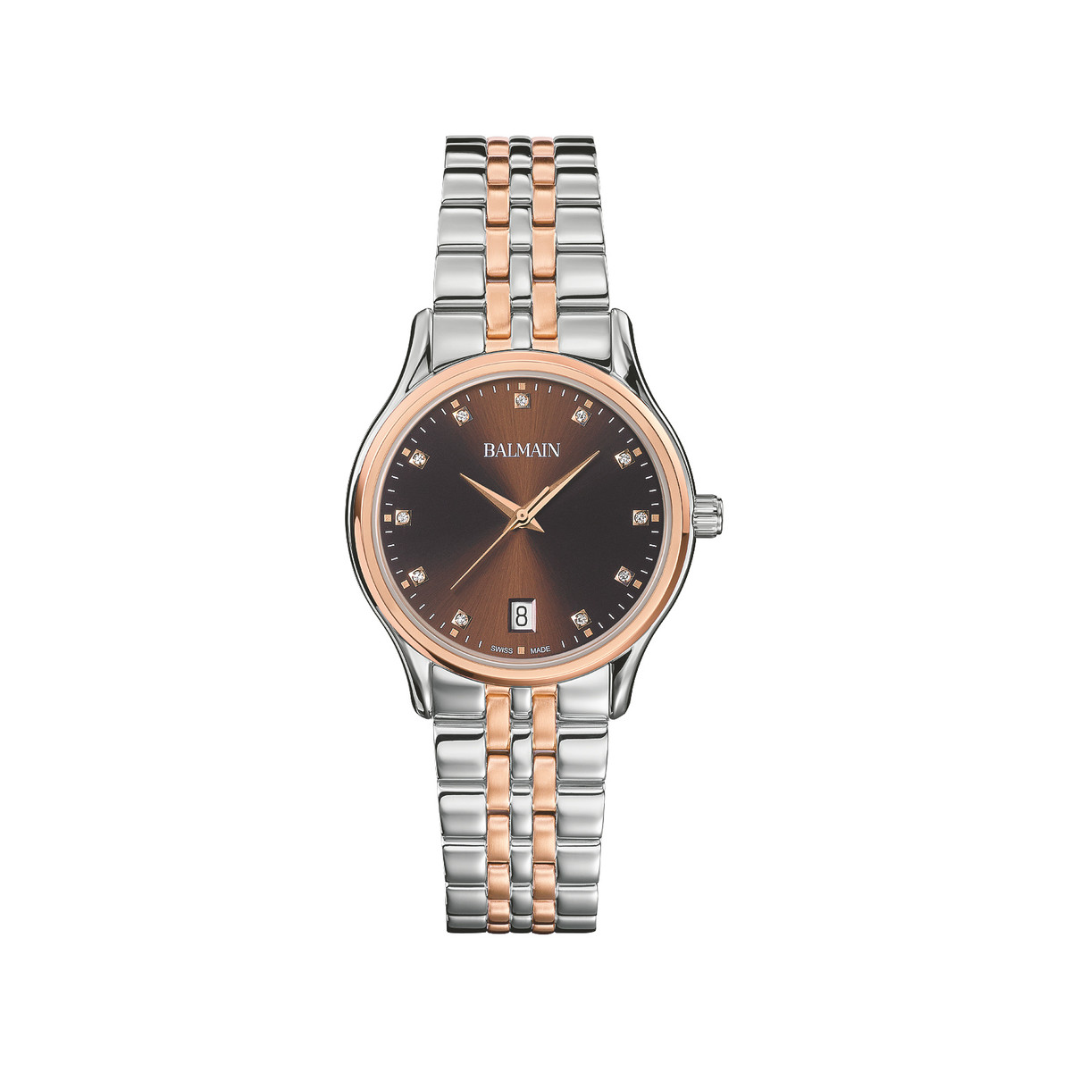 Montre BALMAIN tradition femme cadran nacre bracelet acier inoxydable bicolore rose