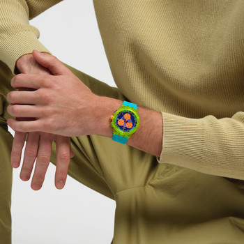 Montre SWATCH mixte bracelet silicone vert