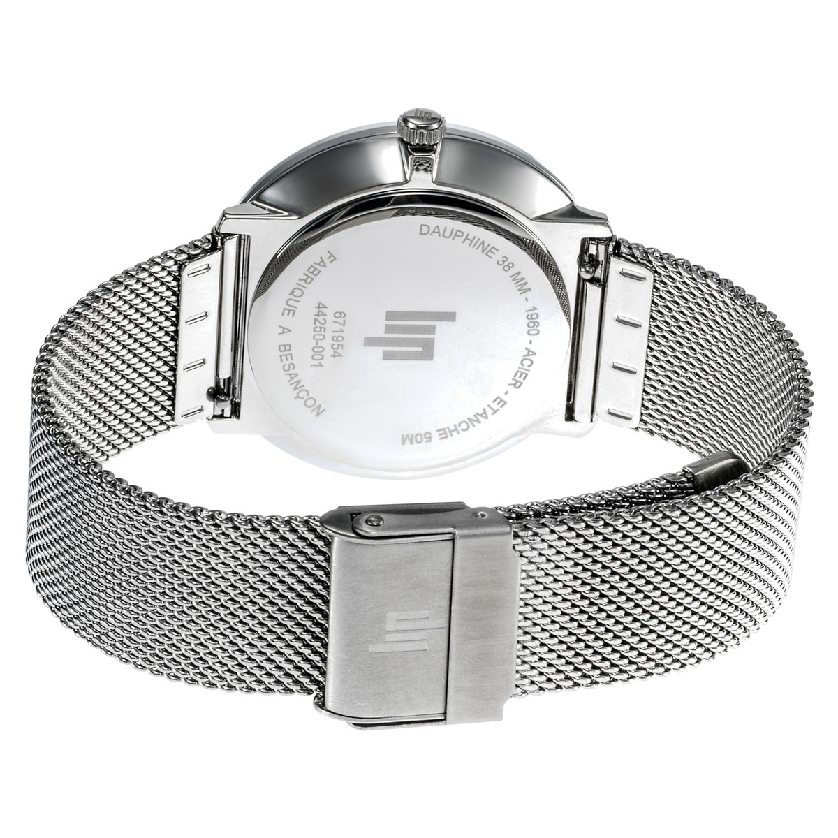 Montre LIP DAUPHINE CLASSIQUE femme cadran bleu bracelet acier boitier acier 38mm - vue 3