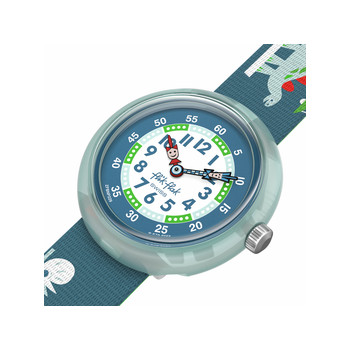 Montre Flik Flak time to discover enfant bracelet tissu bleu