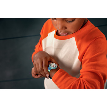Montre Flik Flak time to discover enfant bracelet tissu bleu
