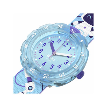 Montre Flik Flak time to discover enfant bracelet tissu bleu