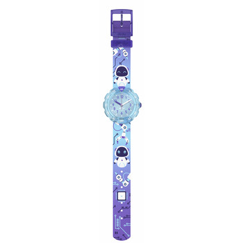 Montre Flik Flak time to discover enfant bracelet tissu bleu