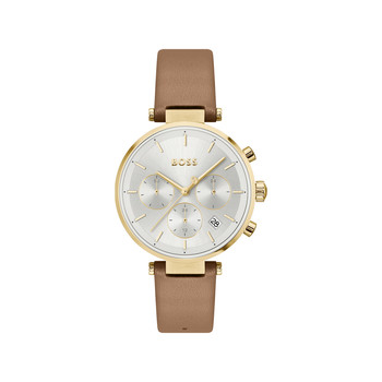Montre BOSS business femme bracelet acier doré jaune