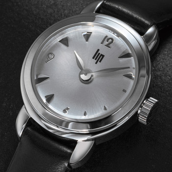 Analoog LIP dameshorloge, zwarte leren band