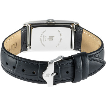 Montre LIP femme analogique, bracelet cuir noir