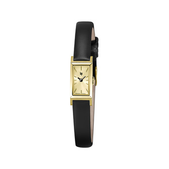 Analoog LIP dameshorloge, zwarte leren band