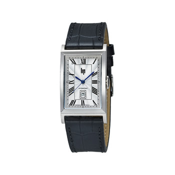 Montre LIP homme automatique, bracelet cuir noir