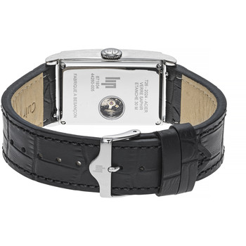 Montre LIP homme automatique, bracelet cuir noir