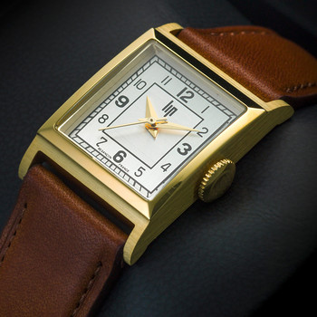 Analoog LIP dameshorloge, bruine leren band